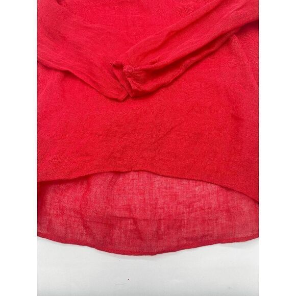Eileen Fisher Linen Tunic Sheer V Neck 3/4 Sleeves Sz S Pink - Picture 9 of 9